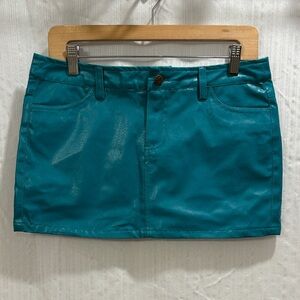 Vega Jeans Pleather Micro Mini Skirt